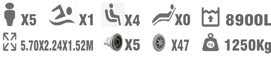 TEL approved UL approved lazy hot swim spa