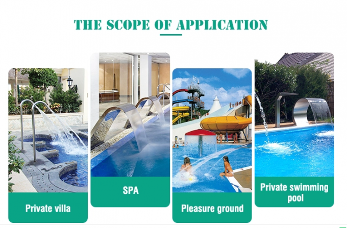 Polished ROHS Stainless Steel Waterfall Jet For Water Park 3