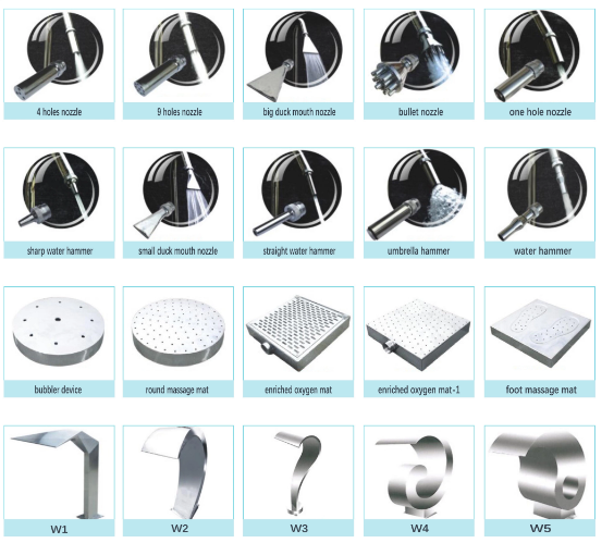 4 Holes Massage Stainless Steel Waterfall Jet 1