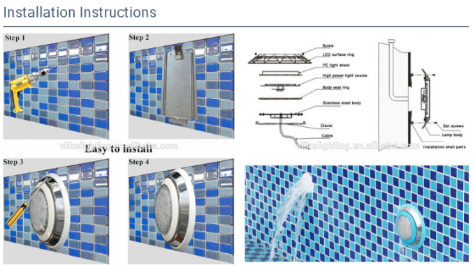 Modern Ip68 24V 12w Led Underwater Pool Lights 3