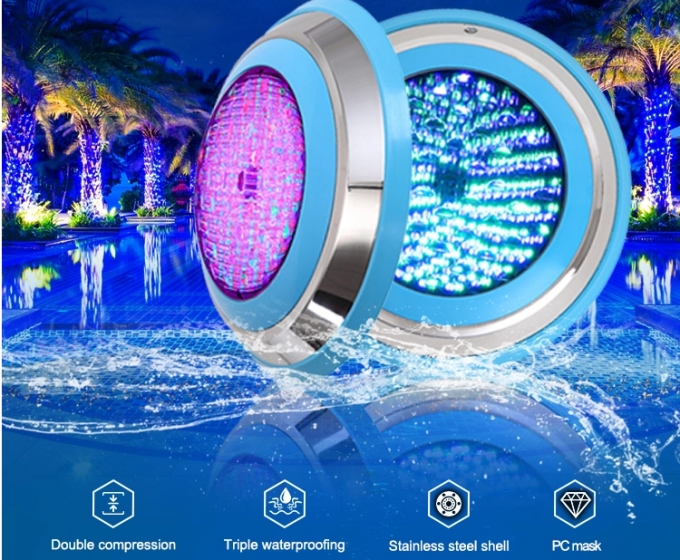 300mm Dia SS304 12W Underwater Inground Pool Lights 1