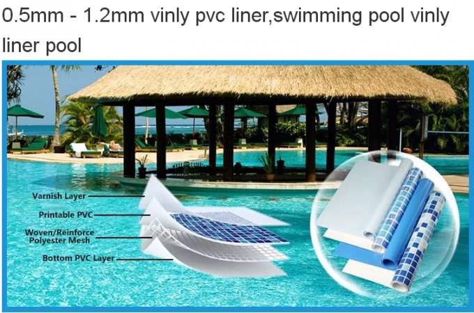 Rectangle Waterproof 1.2mm Pvc Swimming Pool Liner 0