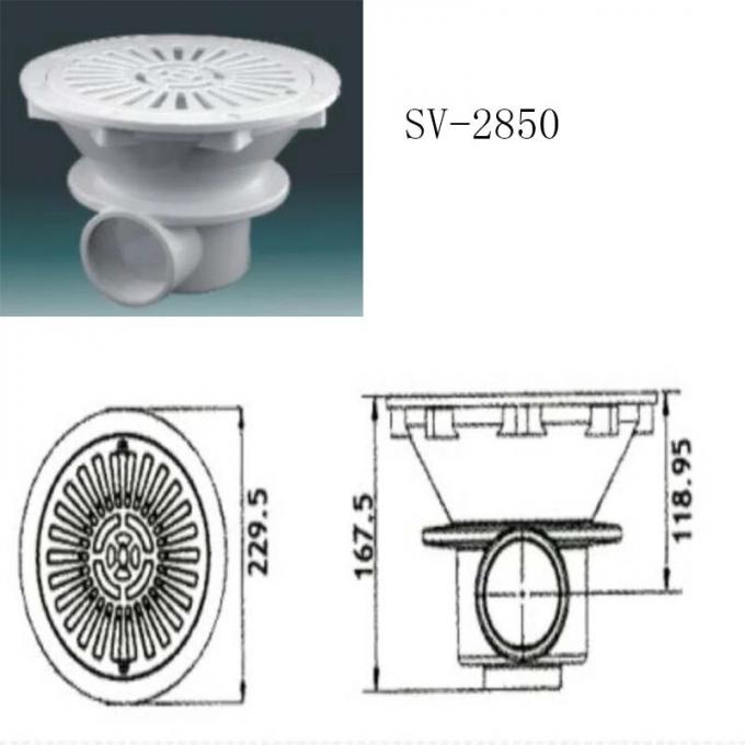 ABS Swimming Pool Bottom Drain Cover With Flange 0