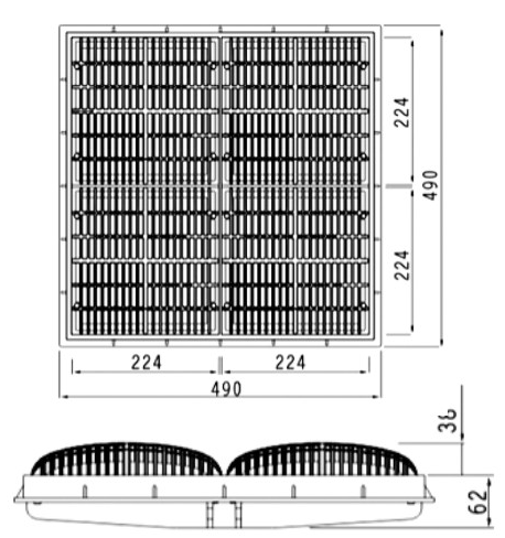 SS304 490x490mm Above Ground Pool Floor Drain 2