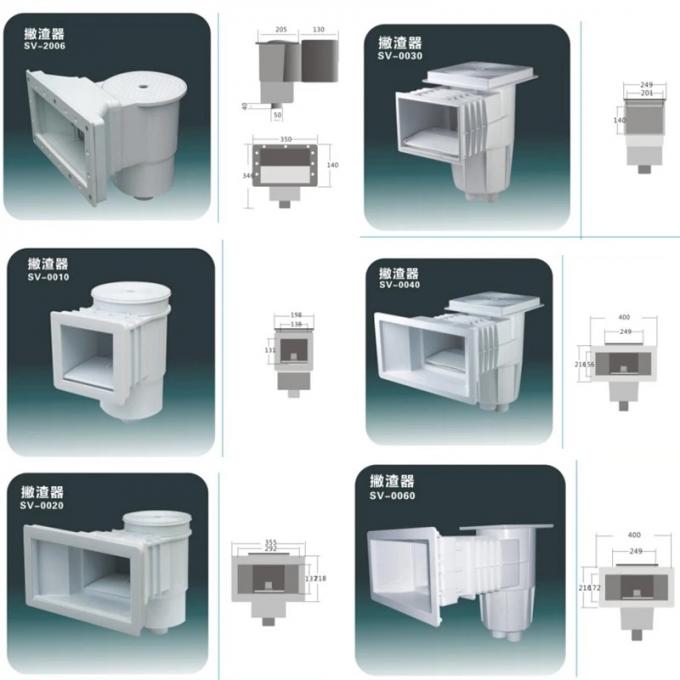 White Smart 1.5" Swimming Pool Wall Skimmer 2