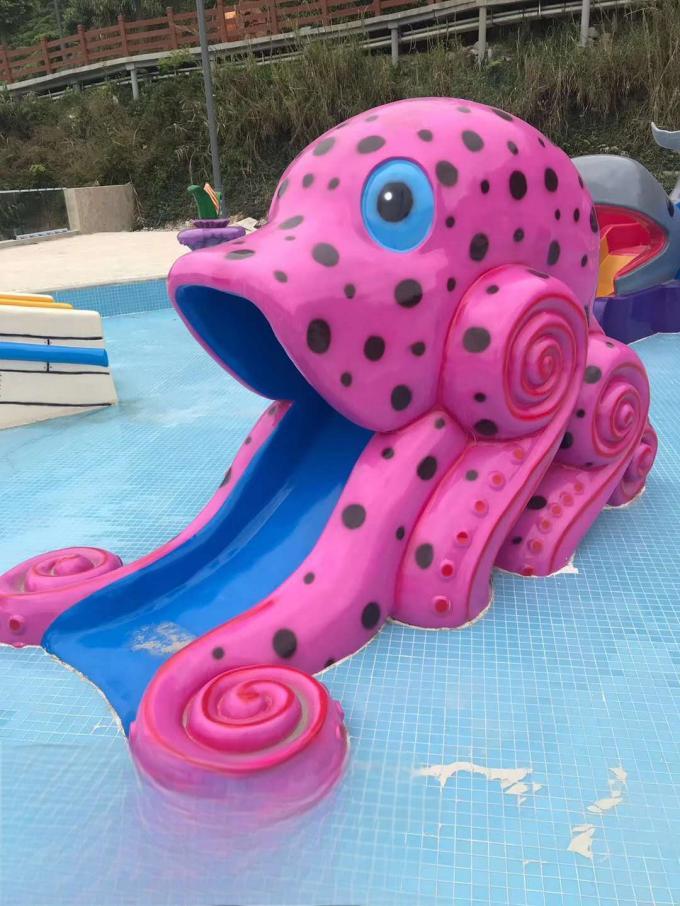 Toddler Fiberglass Octopus Water Slide Oxidation Resistance 0