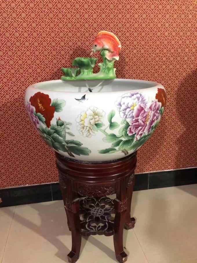 Peony Pattern Indoor 1310mm Koi Fish Bowl 0