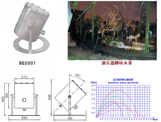 Indoor DMX Colorful LED Lights Laminar Fountain Nozzle Jumping Jets 0