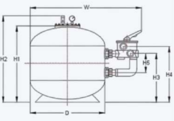 SS400 Swimming Pool Fiberglass Side Mount Sand Filter Tank 1