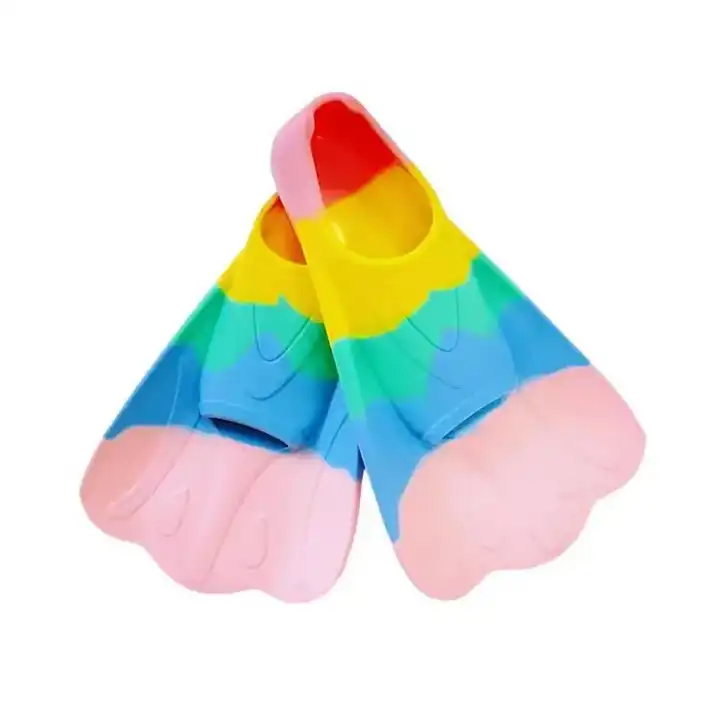 Short monofin custom black silicone children snorkeling swim fins for adults