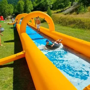 Custom Yellow & Blue Color Inflatable Water Slide Inflatable Slip N Slide for Adults and Kids City Fun Water Game