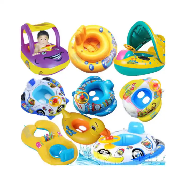 Cheap price PVC baby swimming ring floats with safety seat inflatable baby swimming float ring