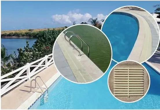 swimming pool wavy style grating plastic pool gutter grating swimmer pool grate