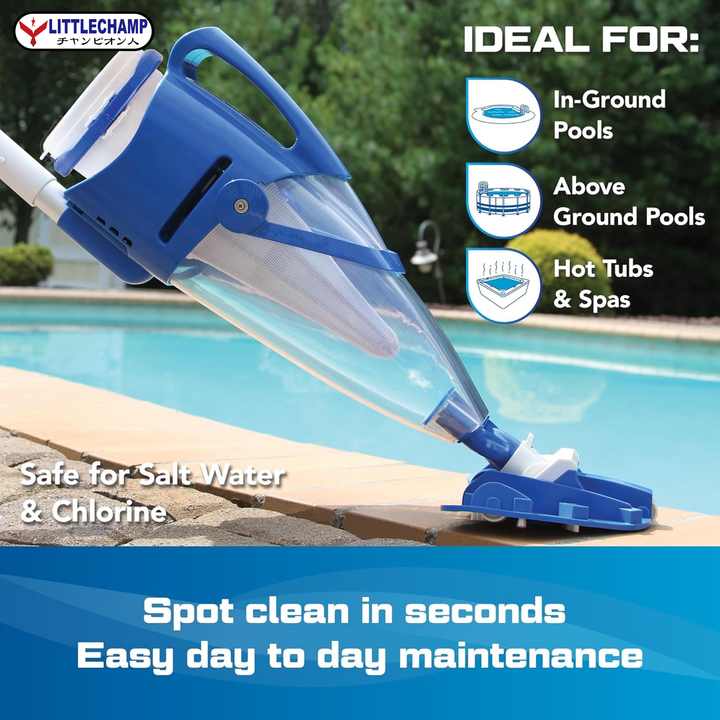 hda3f6bb65a6b40f0b1b5c01d1d0ca7775-jpg_720x720q50 POOL BLASTER Centennial Cordless Pool Vacuum w/Pole Set - XL Debris Capacity & Advanced Filtration, Handheld Rechargeable