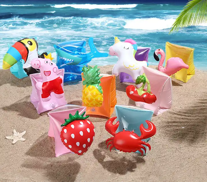Customize and wholesale PVC 3D swimming armband inflatable swimming arm ring kids arm floats