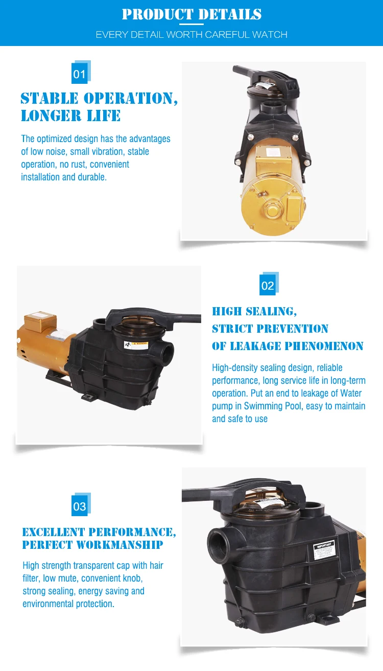 Factory Supply Commerical Electric 3HP Swimming Submersible Pool Pump