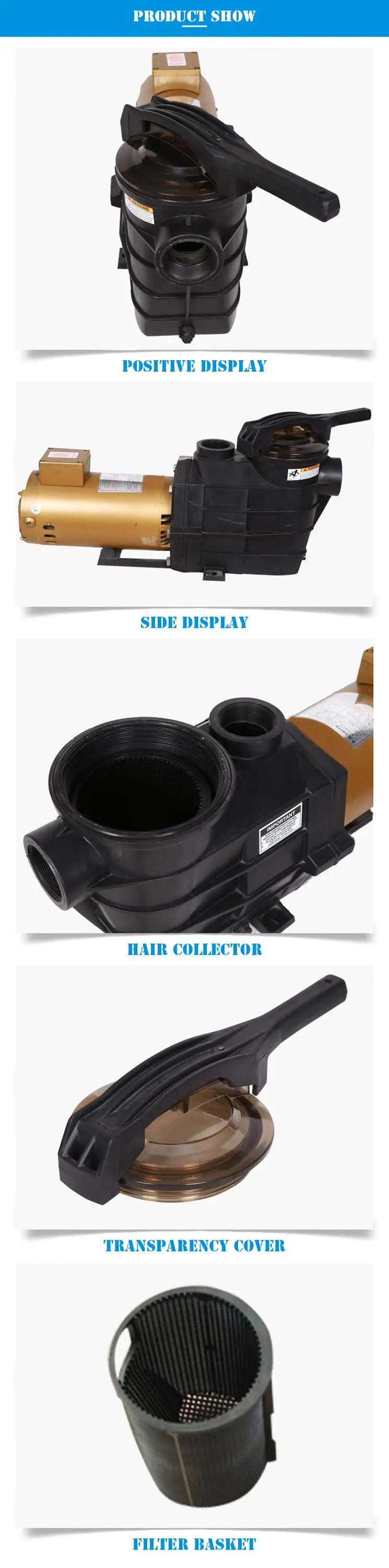 Factory Supply Commerical Electric 3HP Swimming Submersible Pool Pump