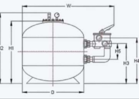 SS400 Swimming Pool Fiberglass Side Mount Sand Filter Tank