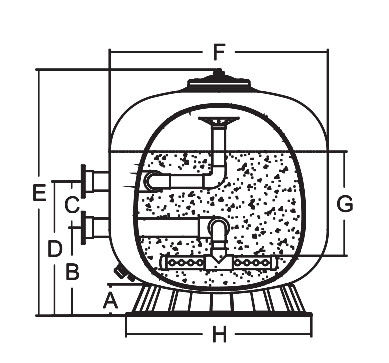 450mm Side Mount Sand Filter For Swimming Pool