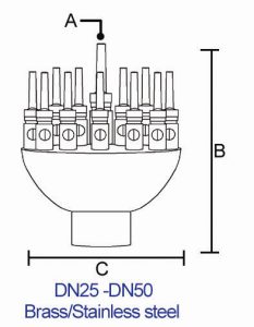 2020 New 1.5"Hot Sale Brass Chrome Ajustable 3 Layers Flower Blossom Fountain Nozzles