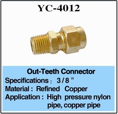 Brass 1/4" Fountain Pipe Fittings Outer Screw Connector
