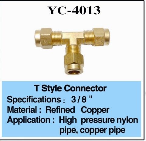 Mist Water Feature Fittings 1/4" Brass T Connector