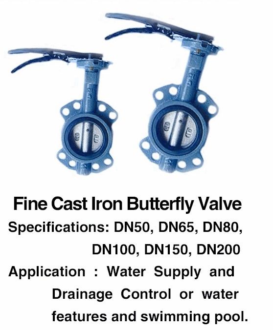 Pool Fountain Accessories Manual DN25 1 Inch Cast Iron Butterfly Valve