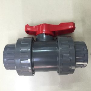 Black Red DN20 UPVC Double Union Ball Valve