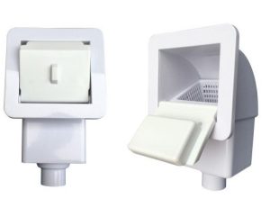 White Smart 1.5" Swimming Pool Wall Skimmer