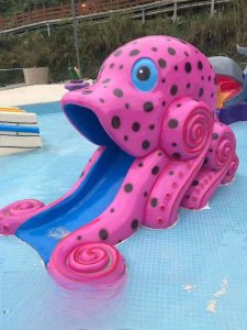 Outdoor Kids Water Park Equipment Fiberglass Octopus Water Slide