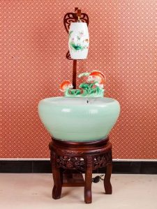 Shadowy Blue Glaze Pattern Base 460mm koi fish bowl