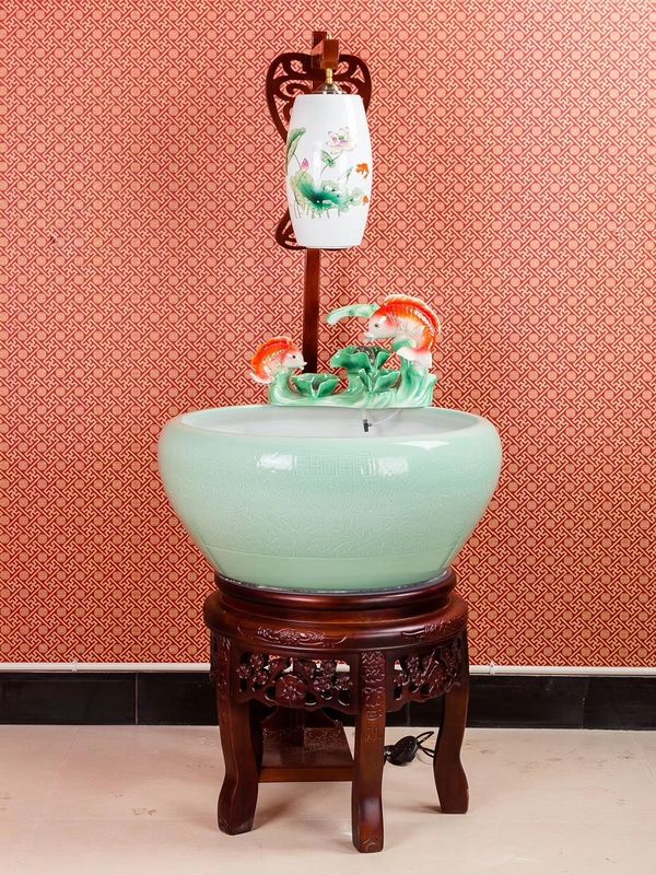 Shadowy Blue Glaze Pattern Base 460mm koi fish bowl