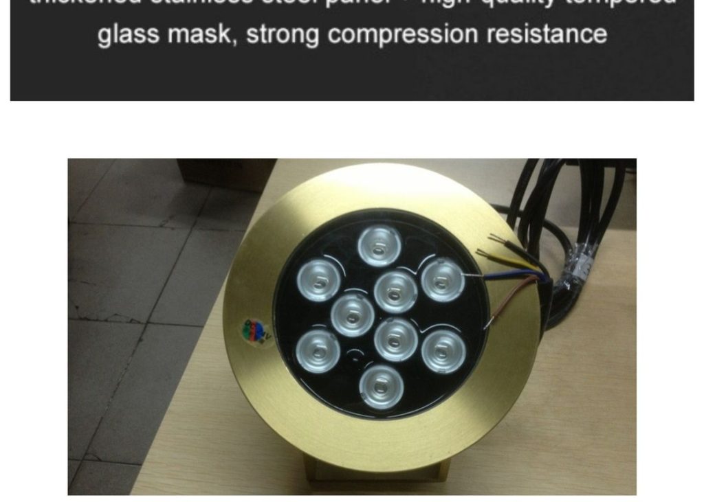 Brass Pool Fountain Accessories 9W Led Underwater Lights