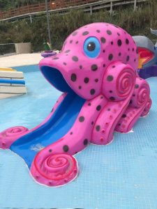 Toddler Fiberglass Octopus Water Slide Oxidation Resistance
