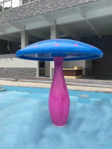Anti UV Outdoor Kids Water Park Equipment Mushroom Waterfall