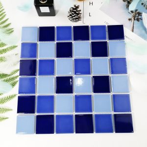 Texture 48mm Swimming Pool Dark Blue Color Ceramic/Glass Mosaic Tile